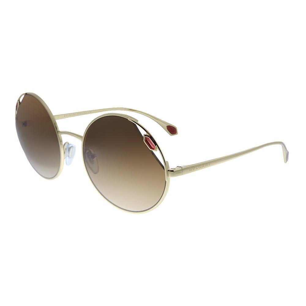 BvlgariSunglasses - Bvlgari BV 6159 278/13 Round Metal Gold Sunglasses with Brown Gradient Lens - BV_6159_278/13 - Ask Me Wear