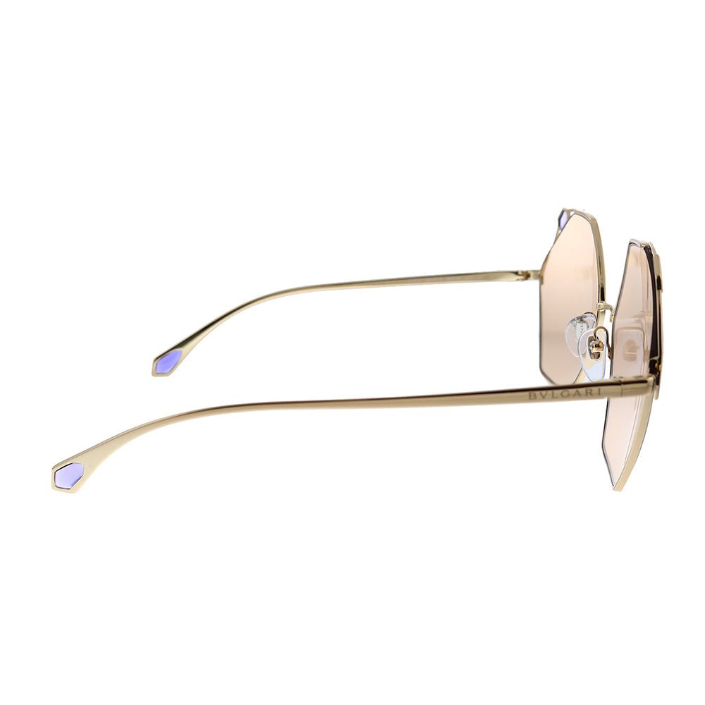BvlgariSunglasses - Bvlgari BV 6160 2014/3 Geometric Metal Gold Sunglasses with Brown Lens - BV_6160_2014/3 - Ask Me Wear