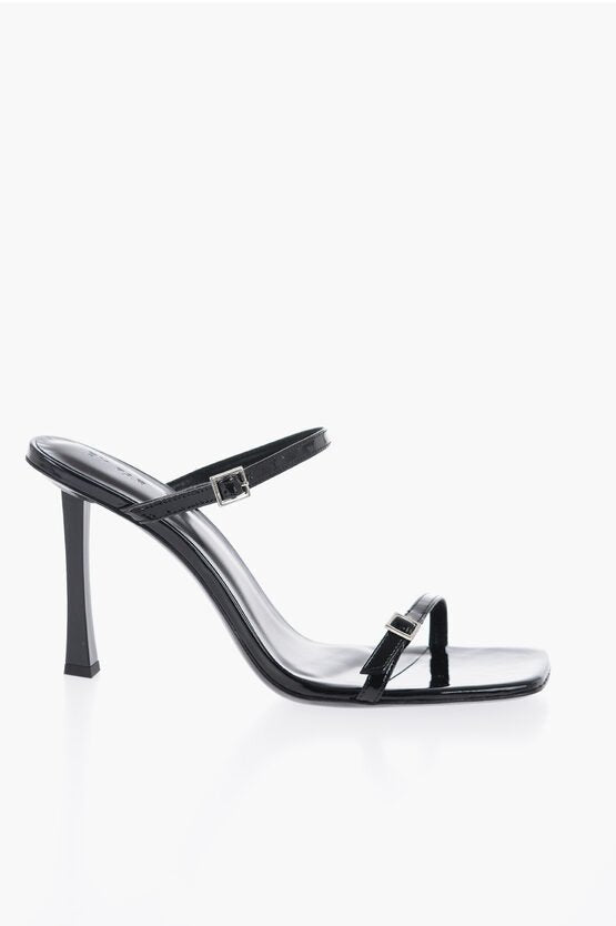 Shoes - By Far Patent Leather FLICK Double Buckle Sandals with Square Toe - 3800977193647 - Ask Me Wear