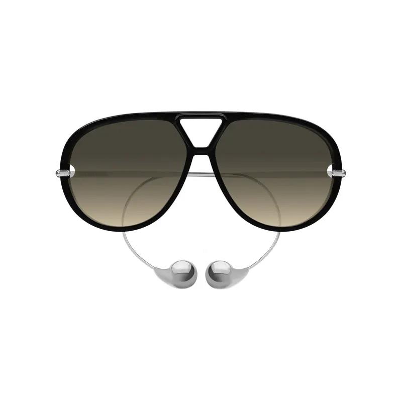 Bottega Veneta Sample Sale | Bottega Veneta Sunglasses Geometric Full Rim, Black/silver Frame And Double Gradient Brown To Ochra Lens Bv1273S010 - Sunglasses | Designer outlet