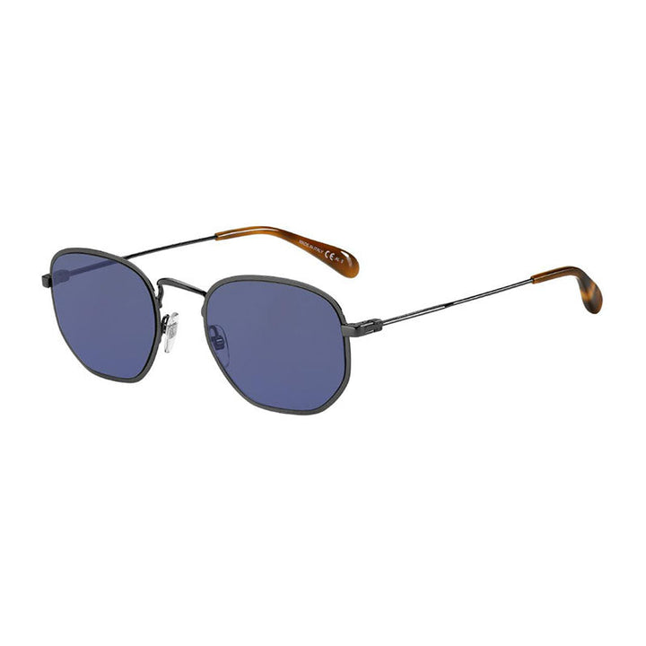 Givenchy Browline Full Rim, with a Dark Ruthenium frame and Blue lens.