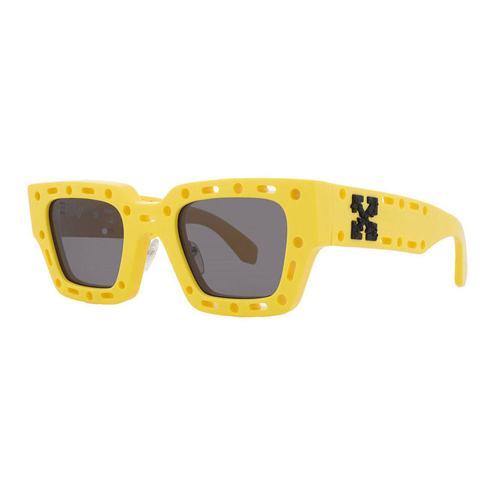 Off-White Sunglasses Square Full Rim, Yellow Frame and Grey Lens OERI026MERCER1807