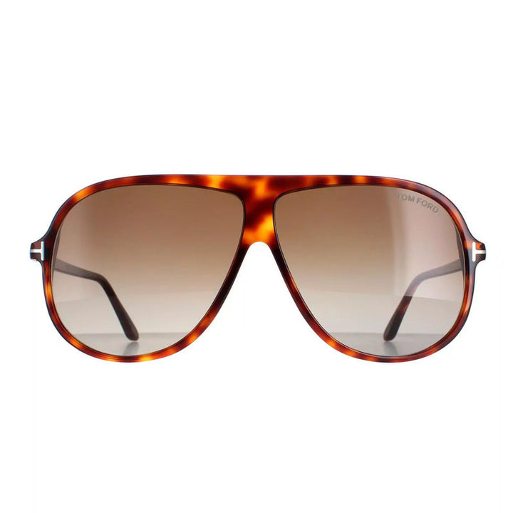 Tom Ford Aviator Full Rim, with a Light Havana frame and Brown Gradient lens.