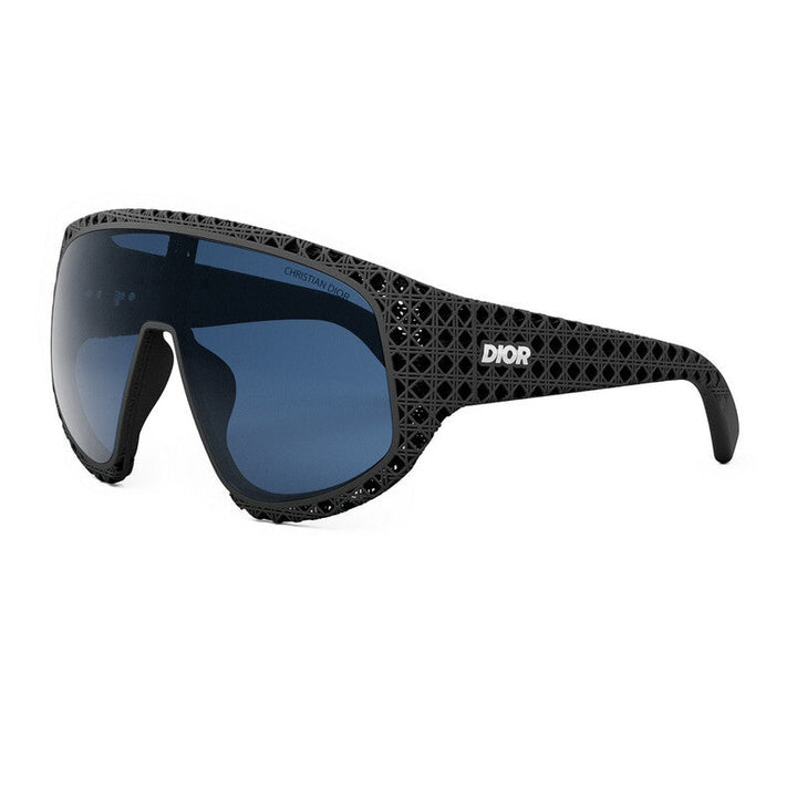 Dior Sunglasses Shield Full Rim, Matte Black Frame and Blue Lens DIOR3DM1U11B0