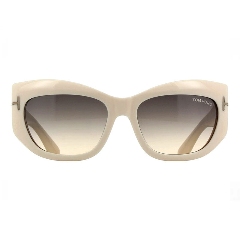 Tom Ford Cat Eye Full Rim, with a Ivory frame and Gradient Smoke lens.
