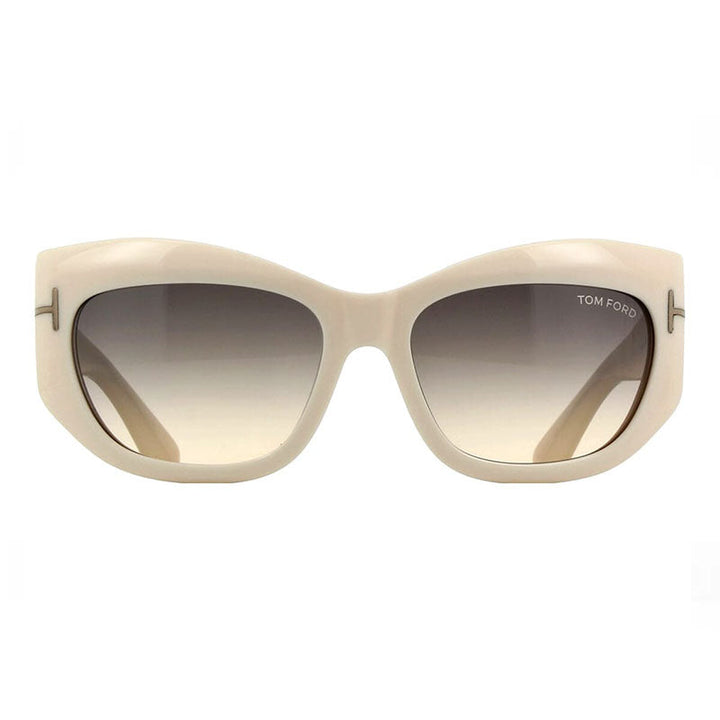 Tom Ford Cat Eye Full Rim, with a Ivory frame and Gradient Smoke lens.