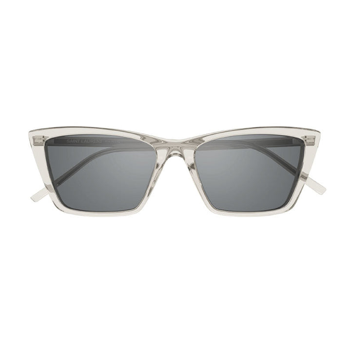 Saint Laurent Sunglasses Cat Eye Full Rim, Transparent Beige Frame and Silver Lens SL737MICATHIN004