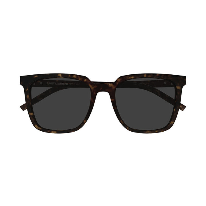Saint Laurent Sunglasses Square Full Rim, Dark Havana Frame and Grey Lens SLM146002