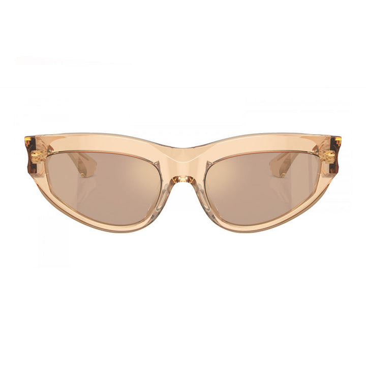 Burberry Sunglasses Cat Eye Full Rim, Brown Frame and Light Brown Mirror Flash Gold Lens BE4425U40635A