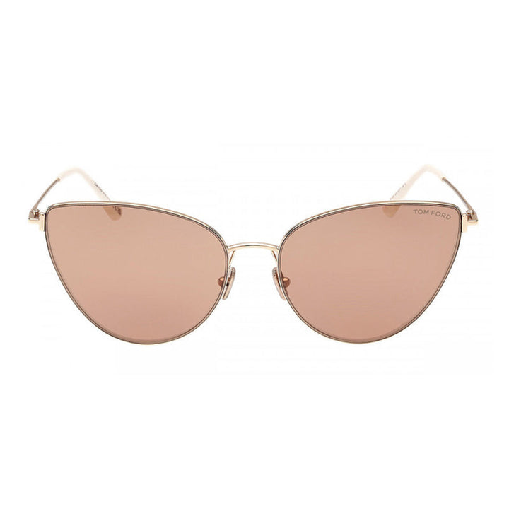 Tom Ford Cat Eye Full Rim, with a Gold frame and Brown Mirror lens.