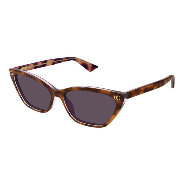 Gucci Sunglasses Cat Eye Full Rim, Top Havana/Transparent Frame and Violet Lens GG1815S004