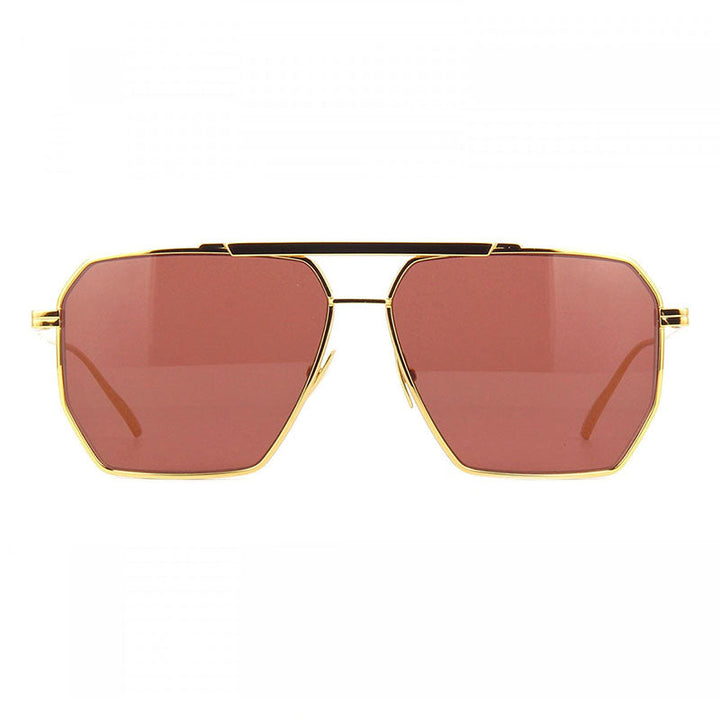Bottega Veneta Sunglasses Aviator Full Rim, Gold Frame and Brown Lens BV1012S005