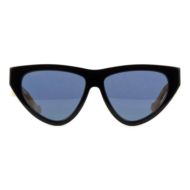Gucci Sunglasses Cat Eye Full Rim, Shiny Black Frame and Blue Lens GG1333S004