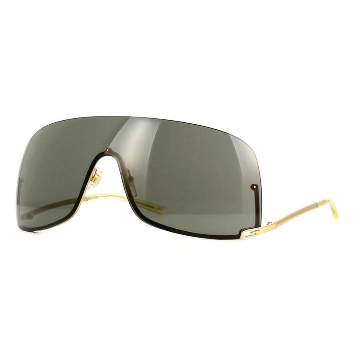Gucci Shield Semi Rim, with a Gold frame and Grey lens.