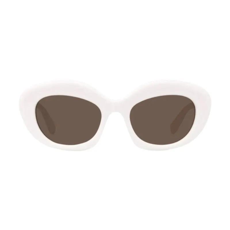 Loewe Sunglasses Cat Eye Full Rim, Ivory Frame And Brown Lens Lw40153I25E