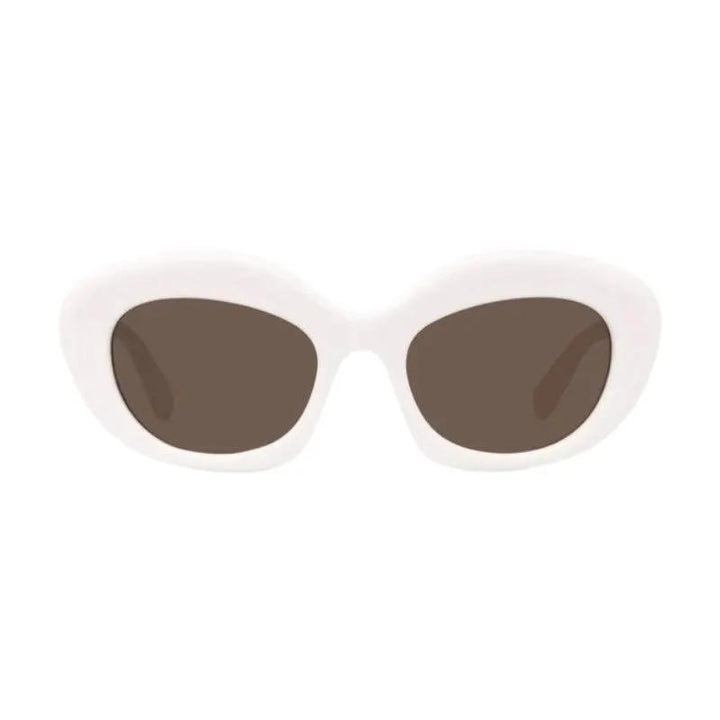 Loewe Sunglasses Cat Eye Full Rim, Ivory Frame And Brown Lens Lw40153I25E