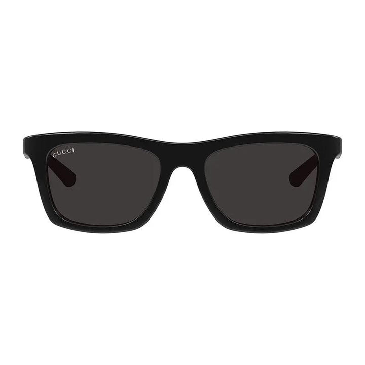 Gucci Sunglasses Rectangle Full Rim, Shiny Black Frame And Grey Lens Gg1735S001