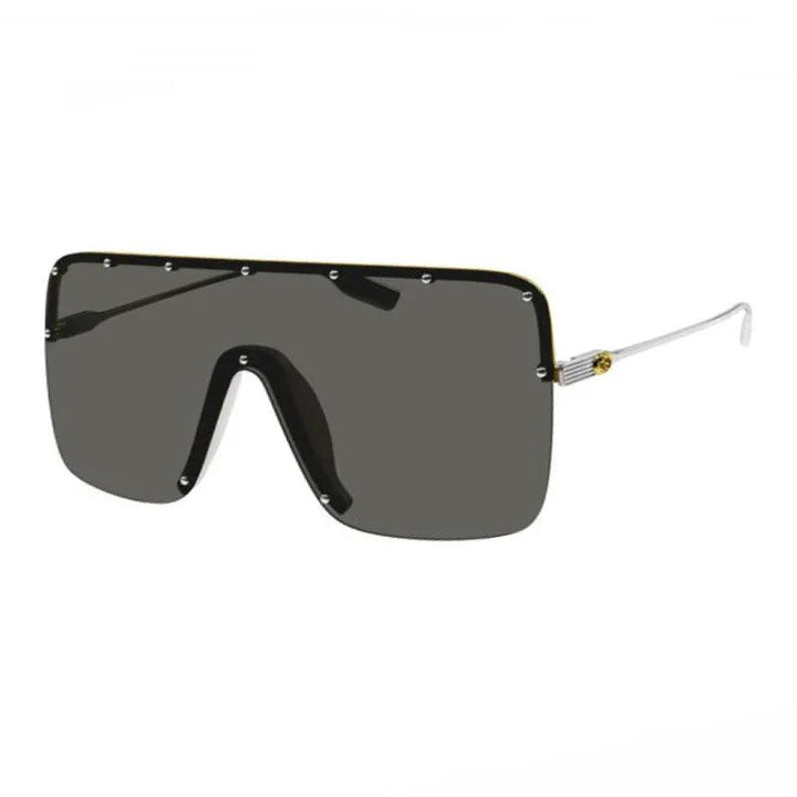 Gucci Sunglasses Shield Rimless, Gold Frame And Grey Lens Gg1245S004