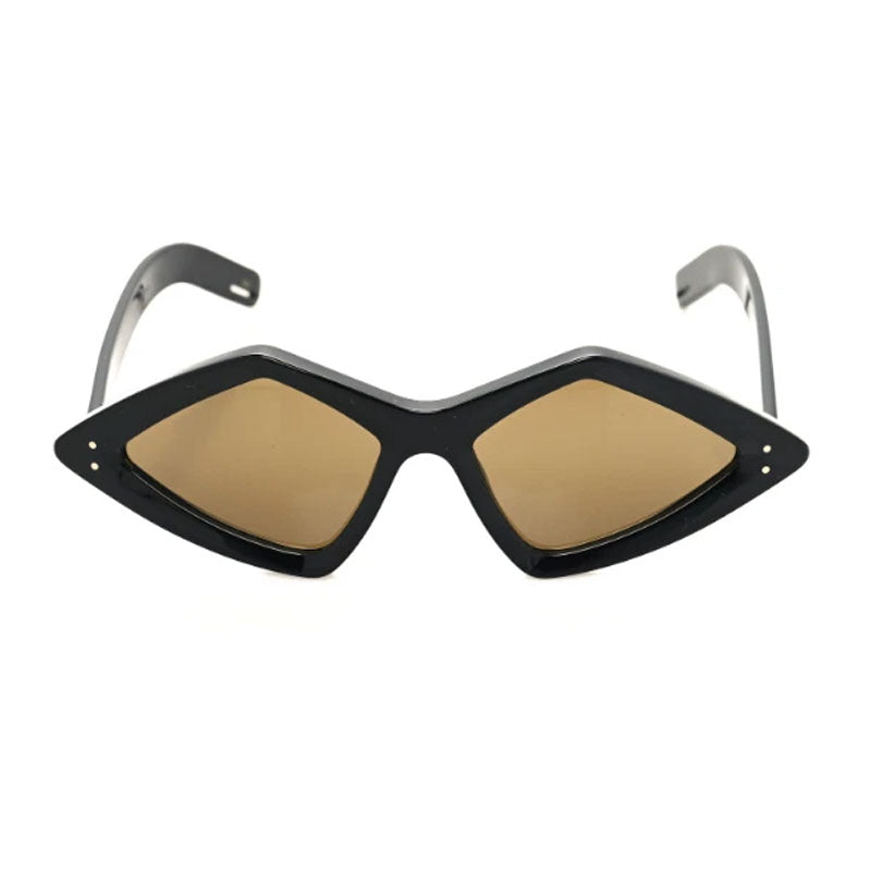 Gucci Sunglasses Cat Eye Full Rim, Shiny Black Frame and Brown Lens GG0496S001