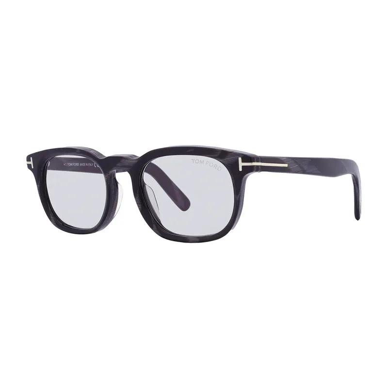 Tom Ford Sunglasses Square Full Rim, Black Horn Frame And Smoke Lens