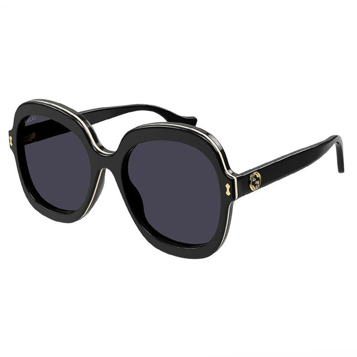 Gucci Sunglasses Round Full Rim, Black Frame and Grey Lens GG1240S001
