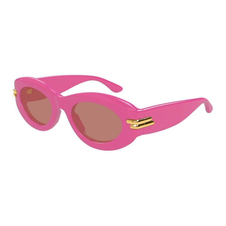 Bottega Veneta Sunglasses Cat Eye Full Rim, Shiny Fuchsia Frame and Red Lens BV1322S004