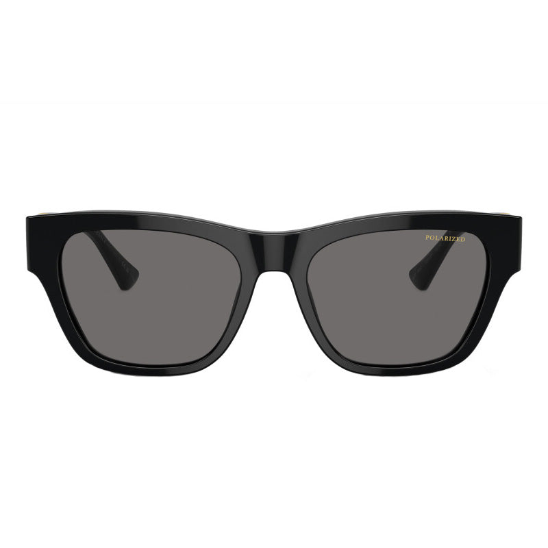 Versace Sunglasses Square Full Rim, Black Frame and Dark Grey Polarized Lens VE4457GB1/81