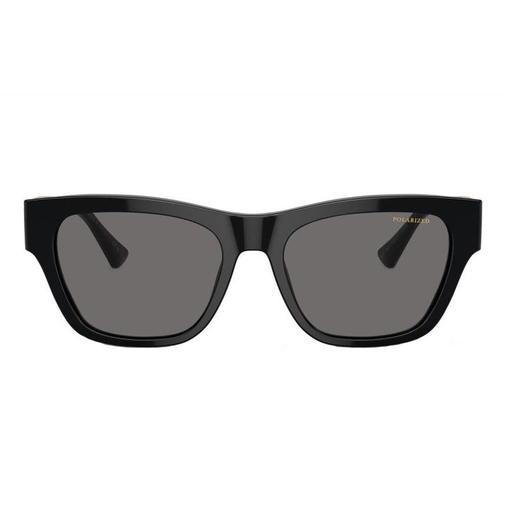 Versace Sunglasses Square Full Rim, Black Frame and Dark Grey Polarized Lens VE4457GB1/81