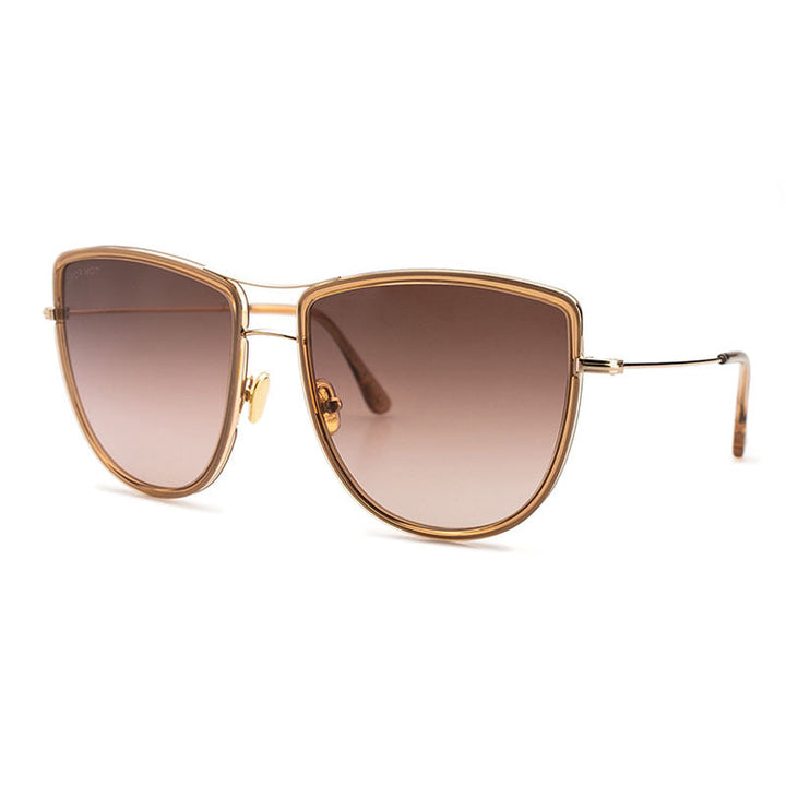 Tom Ford Sunglasses Aviator Full Rim, Gold Frame and Brown Gradient Lens FT075928F