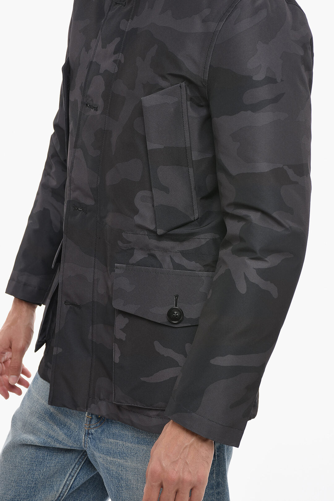 Woolrich Camouflage GTX Utility Down Jacket with Hood