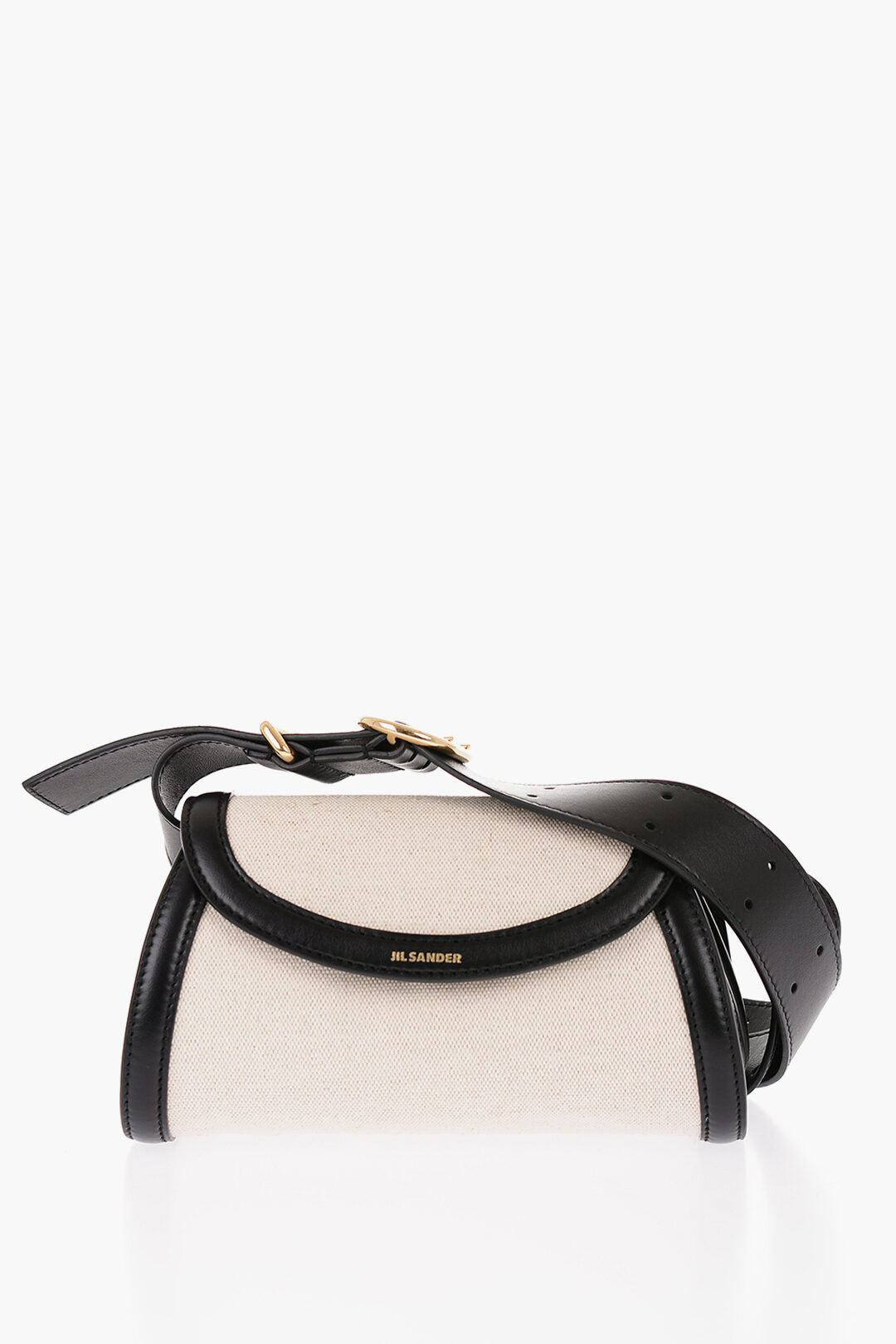 Jil Sander Canvas CANNOLO Crossbody Bag with Leather Shoulder Strap