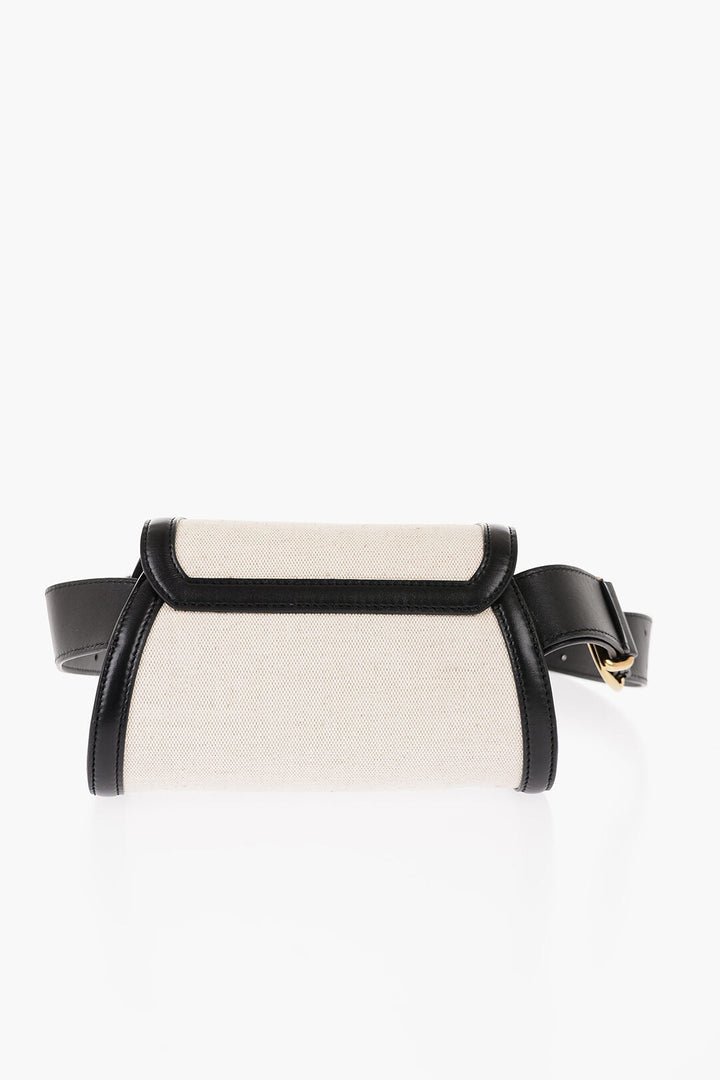 Jil Sander Canvas CANNOLO Crossbody Bag with Leather Shoulder Strap