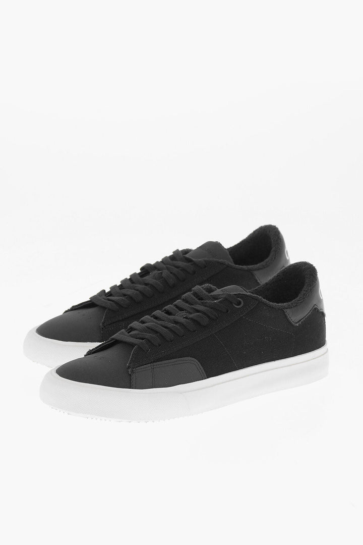 Heron Preston Canvas Low Top Sneakers with Leather Detail