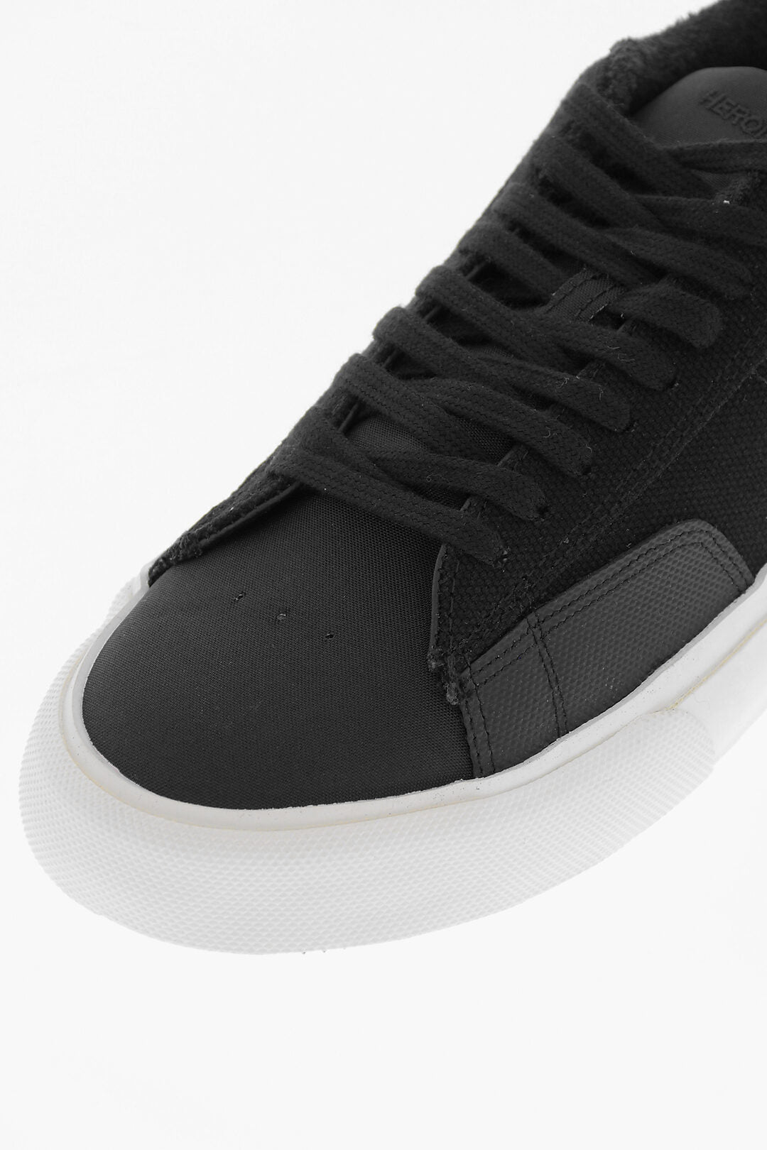 Heron Preston Canvas Low Top Sneakers with Leather Detail