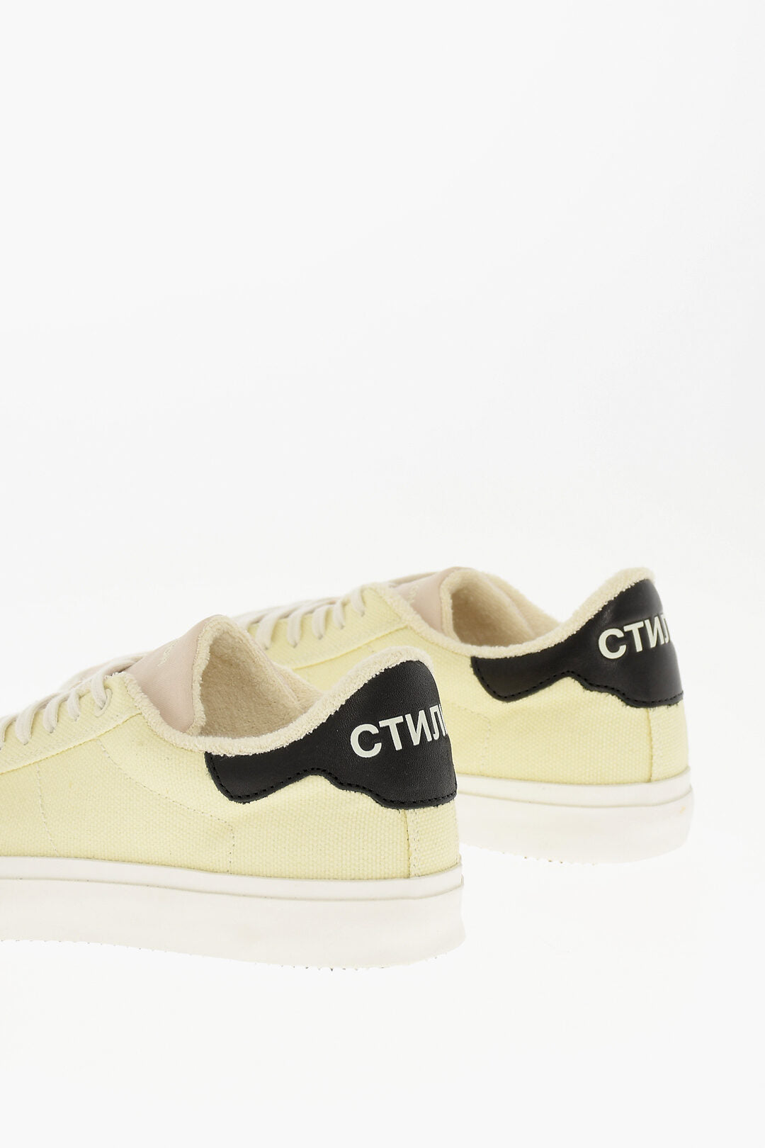 Heron Preston Canvas Low Top Sneakers with Leather Detail