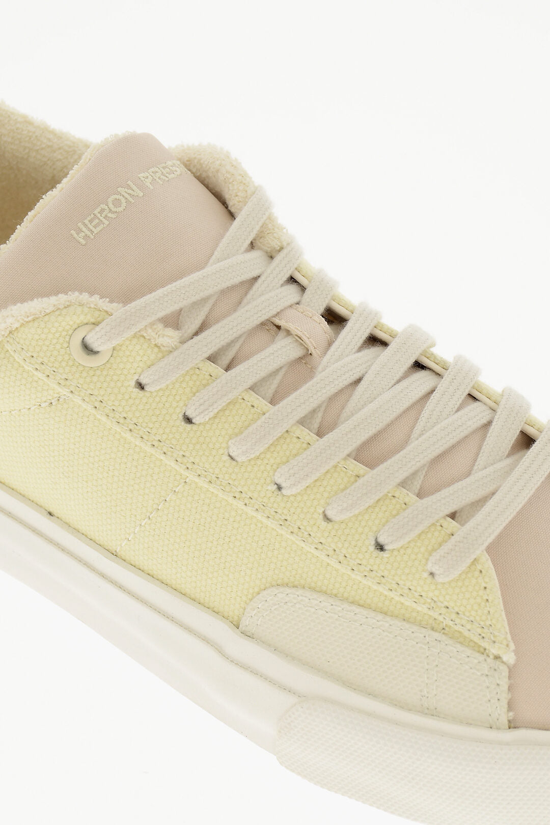 Heron Preston Canvas Low Top Sneakers with Leather Detail