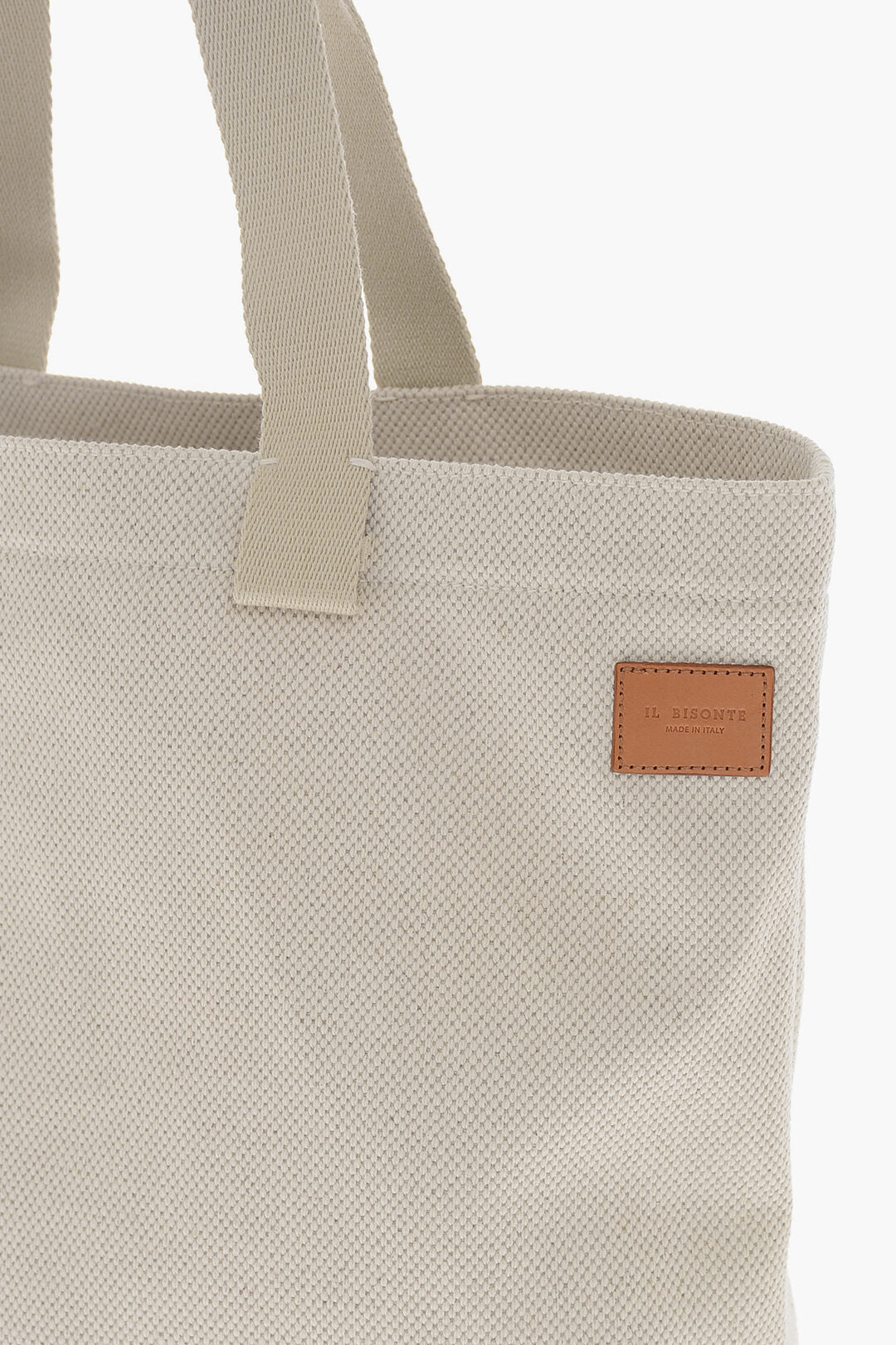 Il Bisonte Canvas ROBUR Tote Bag with Leather Details