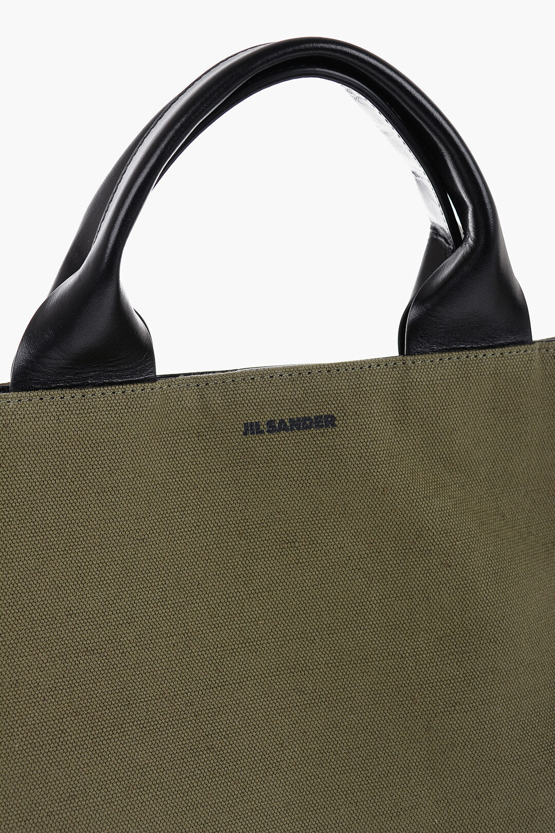 Jil Sander Canvas Shopper Bag with Leather Handles