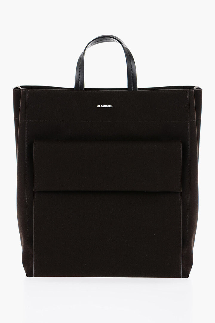 Jil Sander Canvas UTILITY Shopping Bag with Maxi Front Pocket