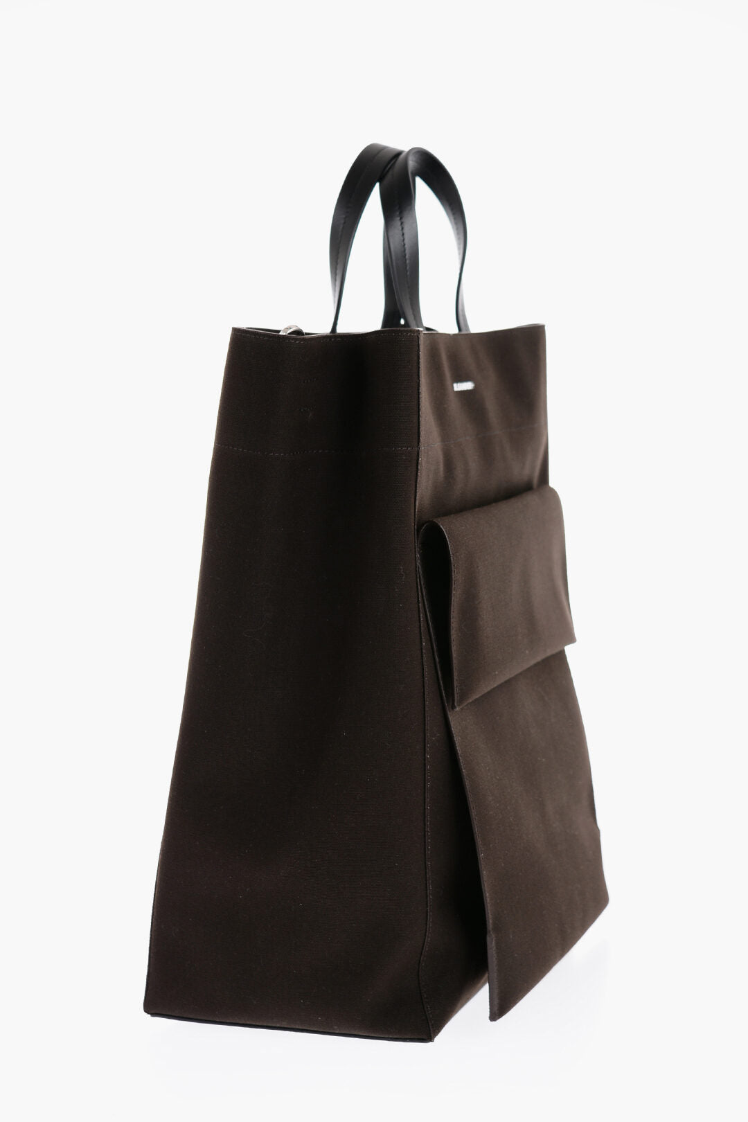 Jil Sander Canvas UTILITY Shopping Bag with Maxi Front Pocket