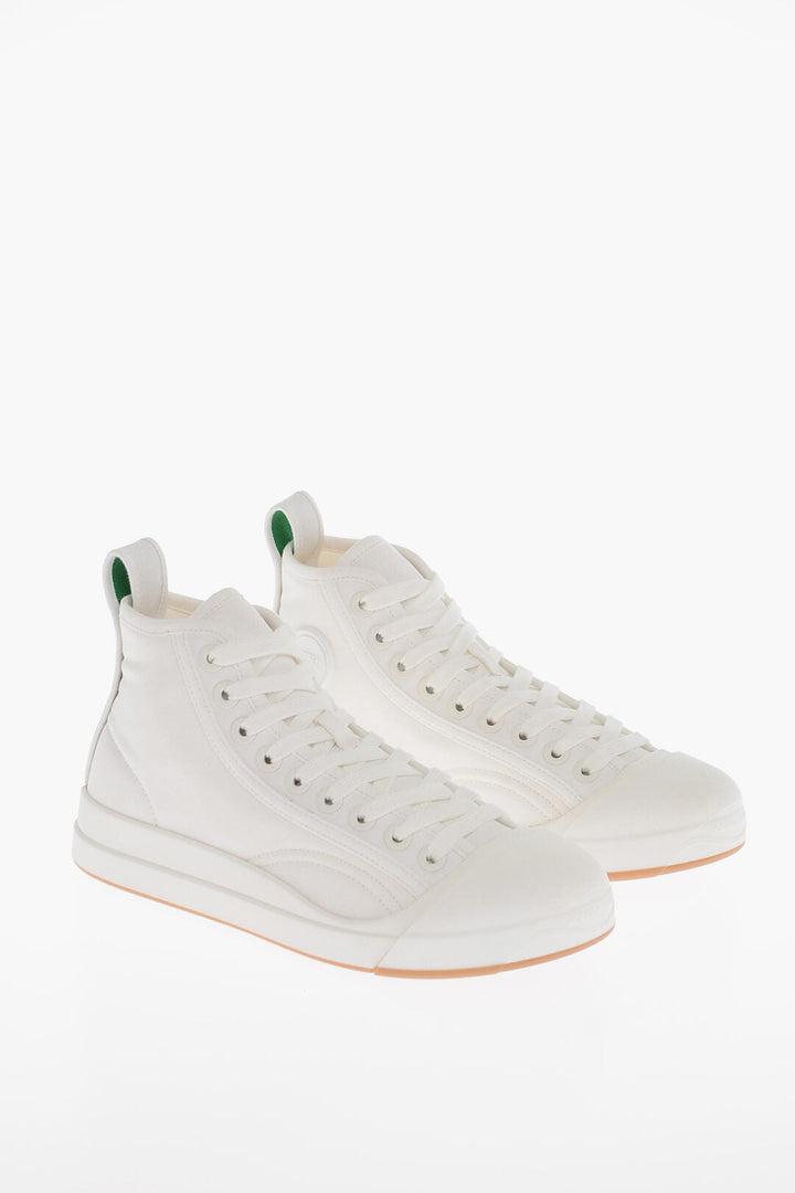 Bottega Veneta Canvas VULCAN High-Top Sneakers with Rubberized Toe