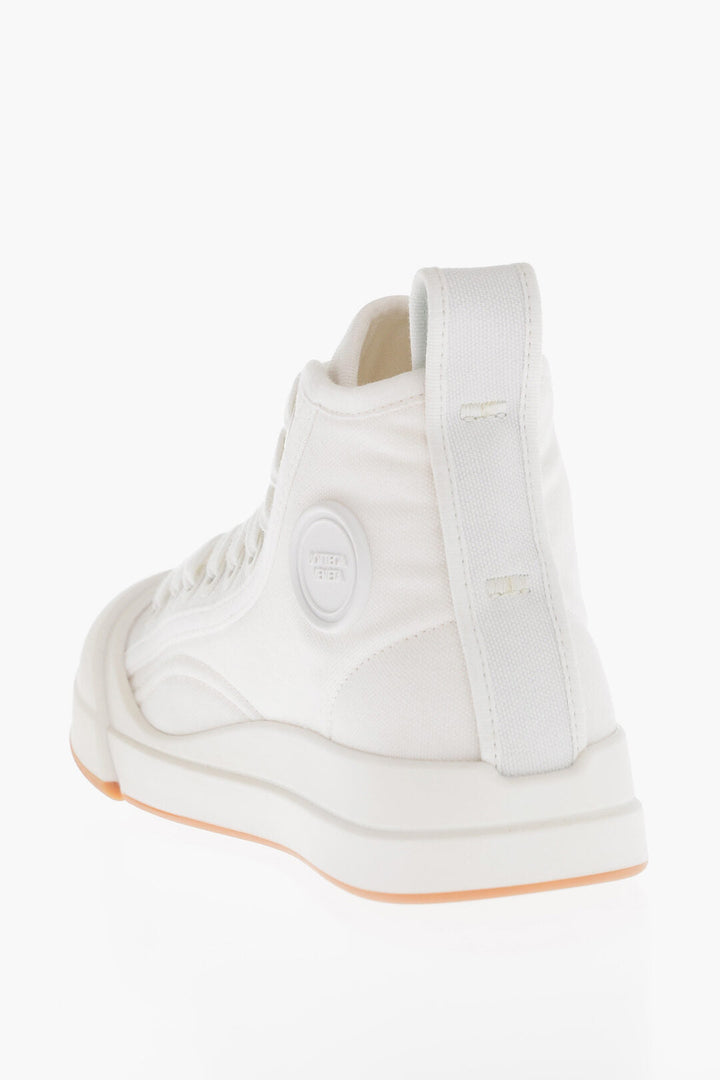 Bottega Veneta Canvas VULCAN High-Top Sneakers with Rubberized Toe