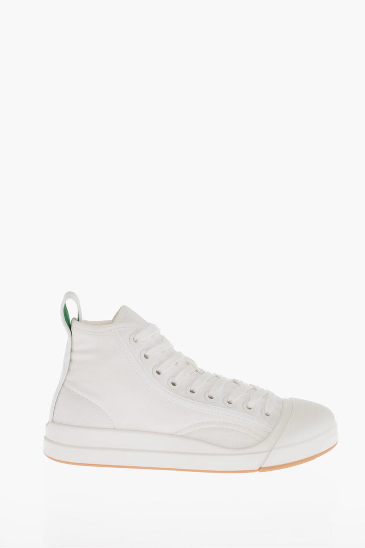 Bottega Veneta Canvas VULCAN High-Top Sneakers with Rubberized Toe