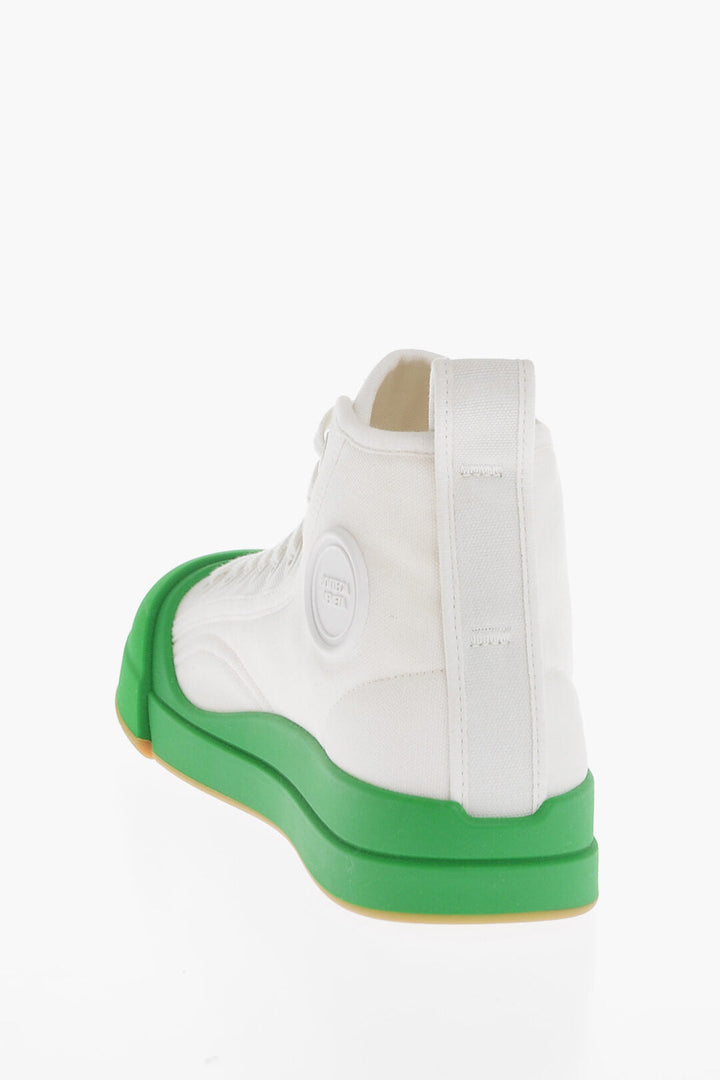 Bottega Veneta Canvas VULCAN High-Top Sneakers with Rubberized Toe