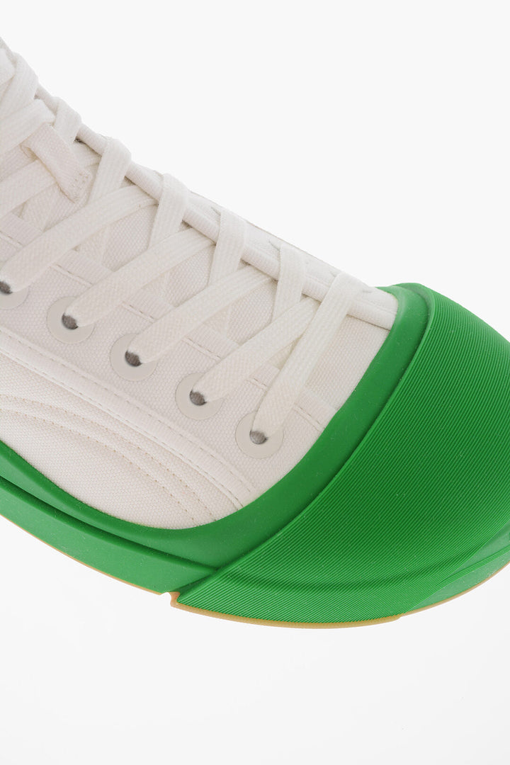 Bottega Veneta Canvas VULCAN High-Top Sneakers with Rubberized Toe