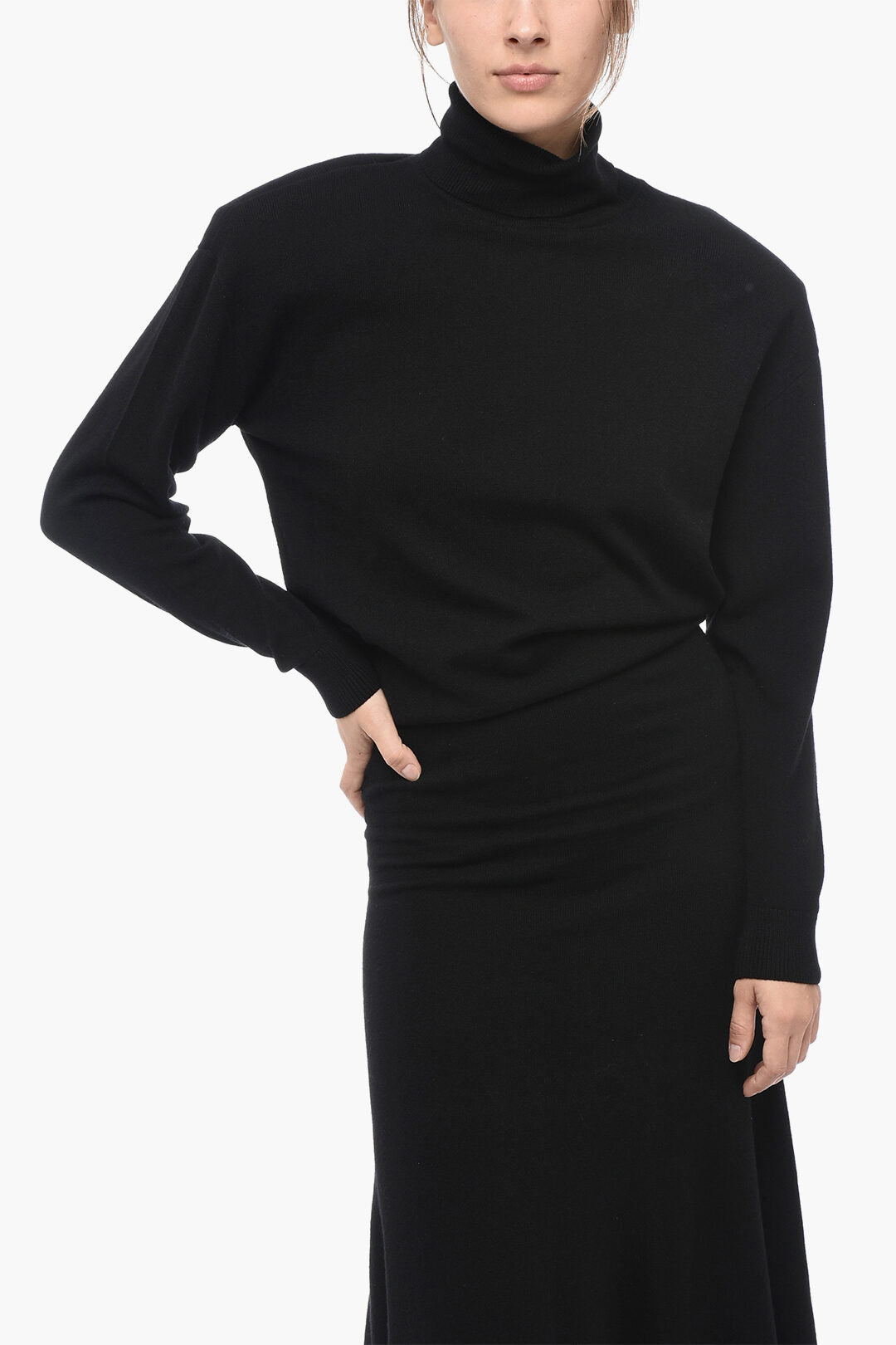 Saint Laurent Cashmere Turtle-Neck Dress