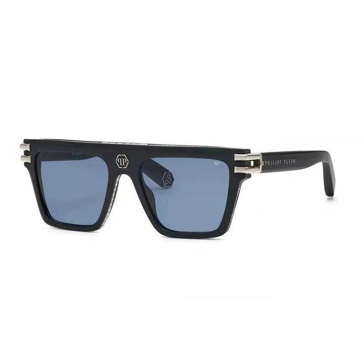 Philipp Plein Sample Sale | Philipp Plein Sunglasses Square Full Rim, Black Frame And Blue Lens Spp108V0703 - Sunglasses | Designer outlet