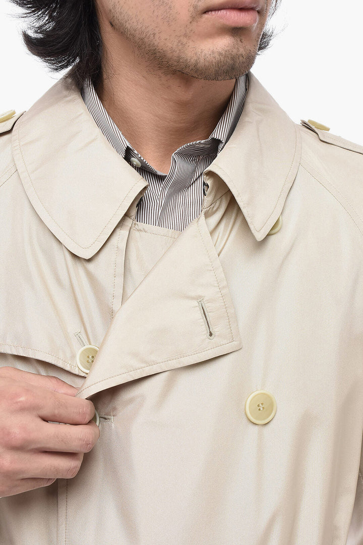 Corneliani CC BROTHERS Silk Waterproof Trench with Double Breast