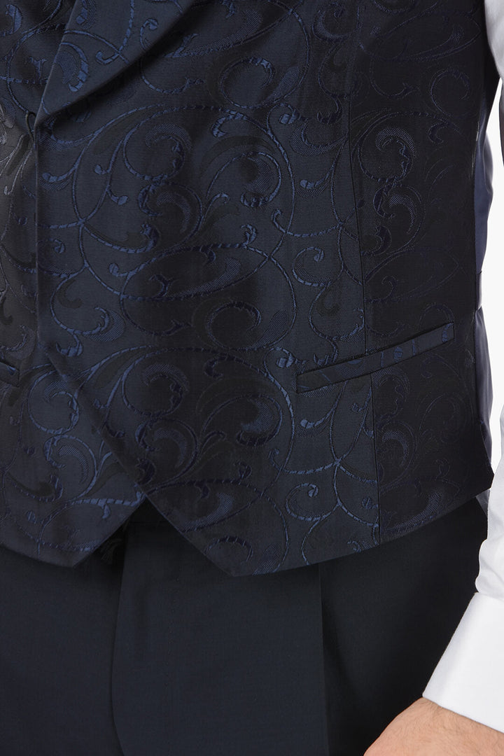 Corneliani CC COLLECTION Embroidered CERIM. RESET Waistcoat with Hidden