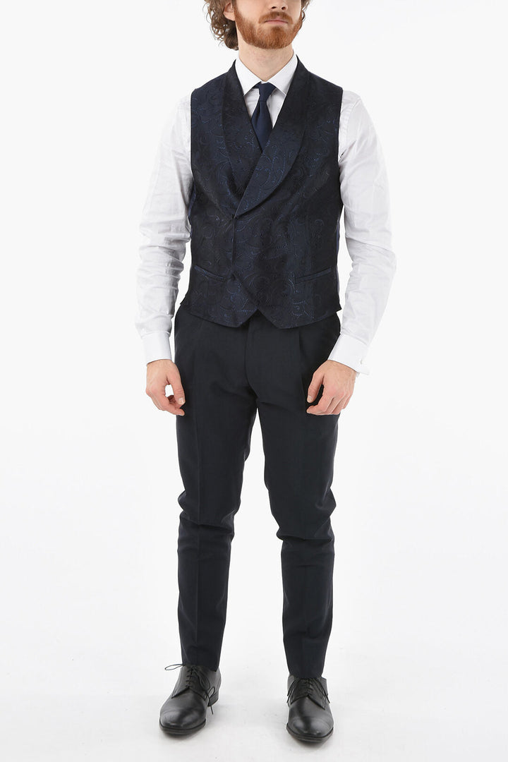 Corneliani CC COLLECTION Embroidered CERIM. RESET Waistcoat with Hidden